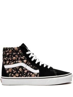 Vans Sk8-Hi Floral High-Top Sneaker in Black and White